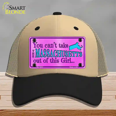 Massachusetts Girl Novelty License Plate Hat Mesh / Khaki|Black