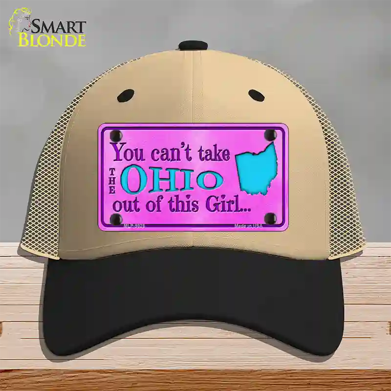 Ohio Girl Novelty License Plate Hat Mesh / Khaki|Black