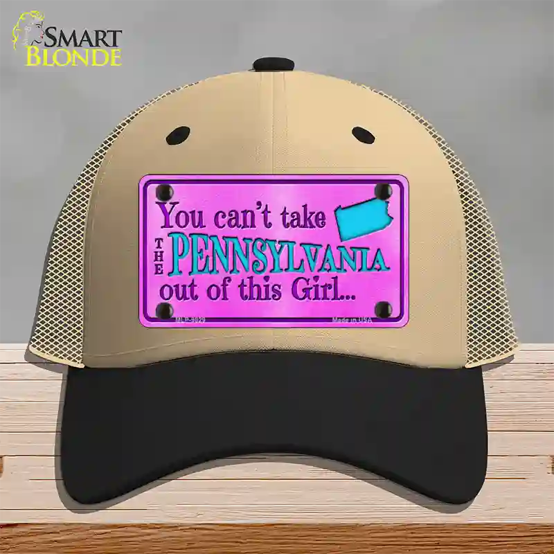 Pennsylvania Girl Novelty License Plate Hat Mesh / Khaki|Black