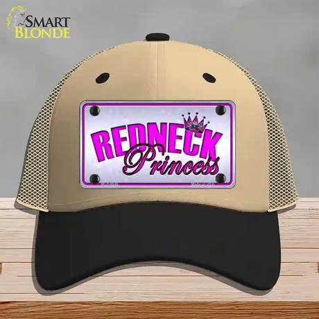 Princess Redneck Novelty License Plate Hat Mesh / Khaki|Black