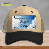 Clouds Novelty License Plate Hat Mesh / Khaki|Black