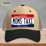 Moms Taxi Idaho Novelty License Plate Hat Mesh / Khaki|Black