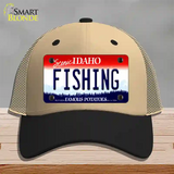 Fishing Idaho Novelty License Plate Hat Mesh / Khaki|Black