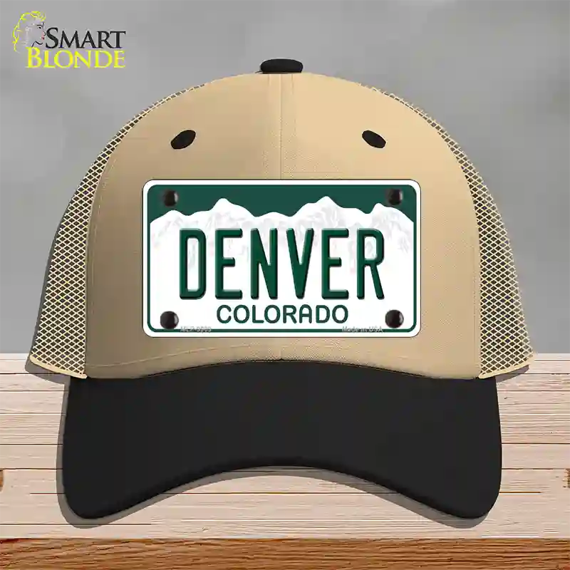 Denver Colorado Novelty License Plate Hat Mesh / Khaki|Black