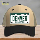 Denver Colorado Novelty License Plate Hat Mesh / Khaki|Black