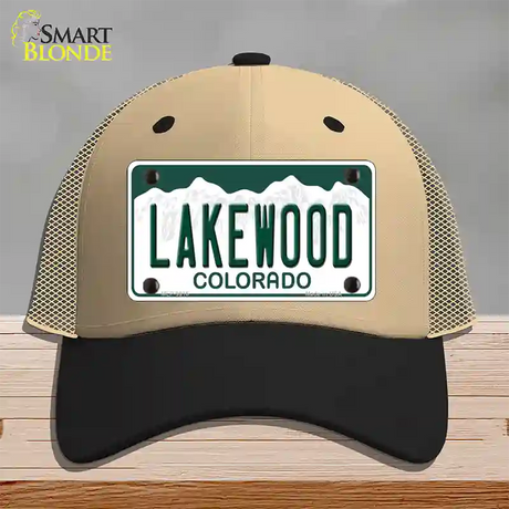 Lakewood Colorado Novelty License Plate Hat Mesh / Khaki|Black