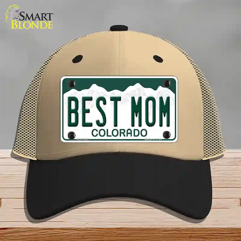 Best Mom Colorado Novelty License Plate Hat Mesh / Khaki|Black