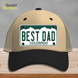 Best Dad Colorado Novelty License Plate Hat Mesh / Khaki|Black