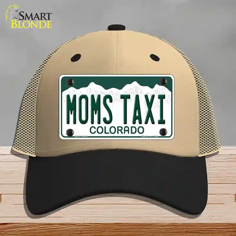 Moms Taxi Colorado Novelty License Plate Hat Mesh / Khaki|Black