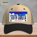 South Dakota Rushmore Novelty License Plate Hat Mesh / Khaki|Black