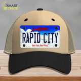 Rapid City South Dakota Novelty License Plate Hat Mesh / Khaki|Black