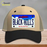 Black Hills South Dakota Novelty License Plate Hat Mesh / Khaki|Black