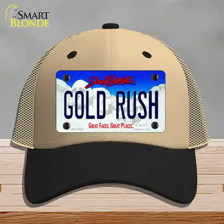 Gold Rush South Dakota Novelty License Plate Hat Mesh / Khaki|Black