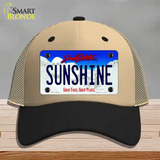 Sunshine South Dakota Novelty License Plate Hat Mesh / Khaki|Black