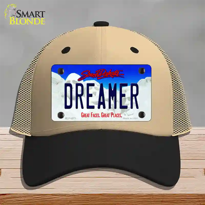 Dreamer South Dakota Novelty License Plate Hat Mesh / Khaki|Black