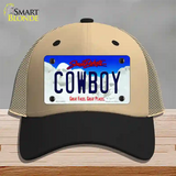 Cowboy South Dakota Novelty License Plate Hat Mesh / Khaki|Black