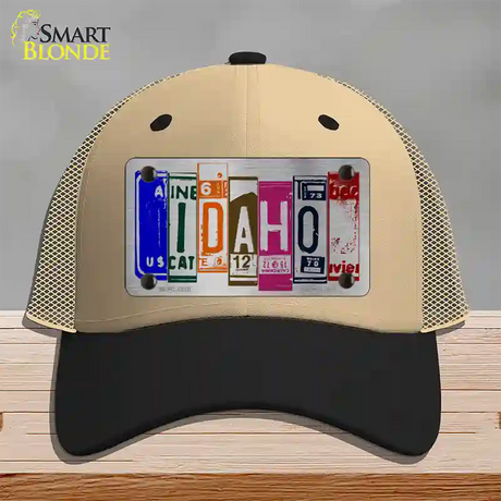 Idaho License Plate Art Novelty License Plate Hat Mesh / Khaki|Black