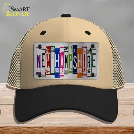 New Hampshire License Plate Art Novelty License Plate Hat Mesh / Khaki|Black