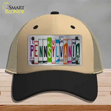 Pennsylvania License Plate Art Novelty License Plate Hat Mesh / Khaki|Black