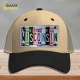 Wisconsin License Plate Art Novelty License Plate Hat Mesh / Khaki|Black