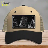 Wizards And Dragons Black Brushed Chrome Novelty License Plate Hat Mesh / Khaki|Black