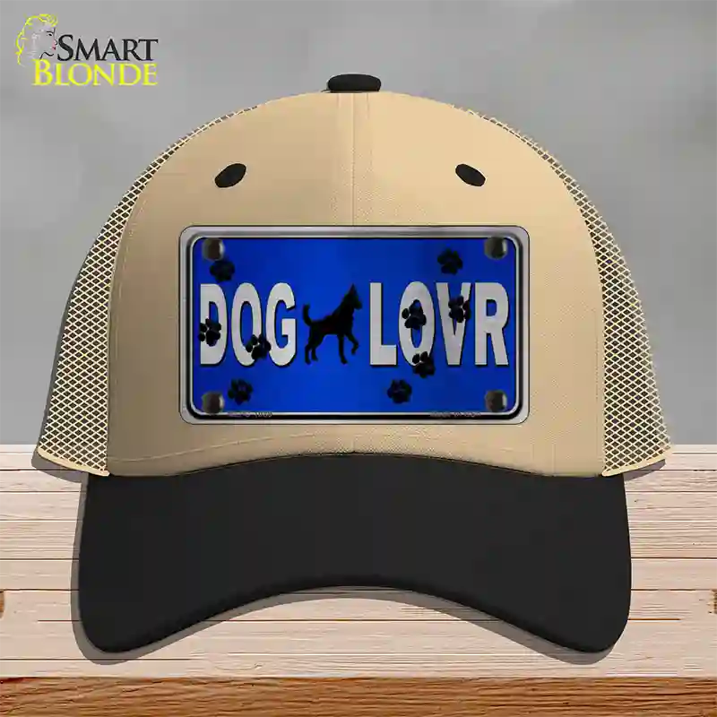 Dog Lover Blue Brushed Chrome Novelty License Plate Hat Tag Mesh / Khaki|Black