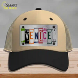 Venice License Plate Art Brushed Chrome Novelty License Plate Hat Tag Mesh / Khaki|Black