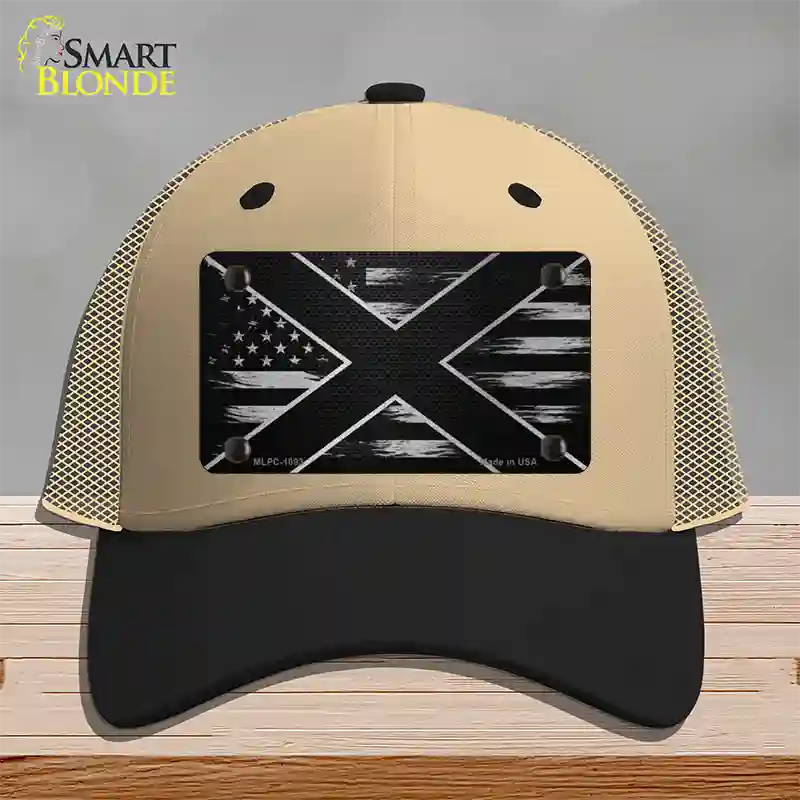 Alabama Carbon Fiber Novelty License Plate Hat Mesh / Khaki|Black