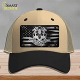 Connecticut Carbon Fiber Novelty License Plate Hat Mesh / Khaki|Black