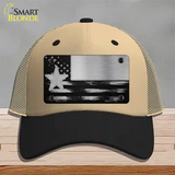 Texas Carbon Fiber Novelty License Plate Hat Mesh / Khaki|Black