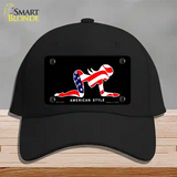 American Style Sexy Flag Pose Novelty License Plate Hat Cotton / Black