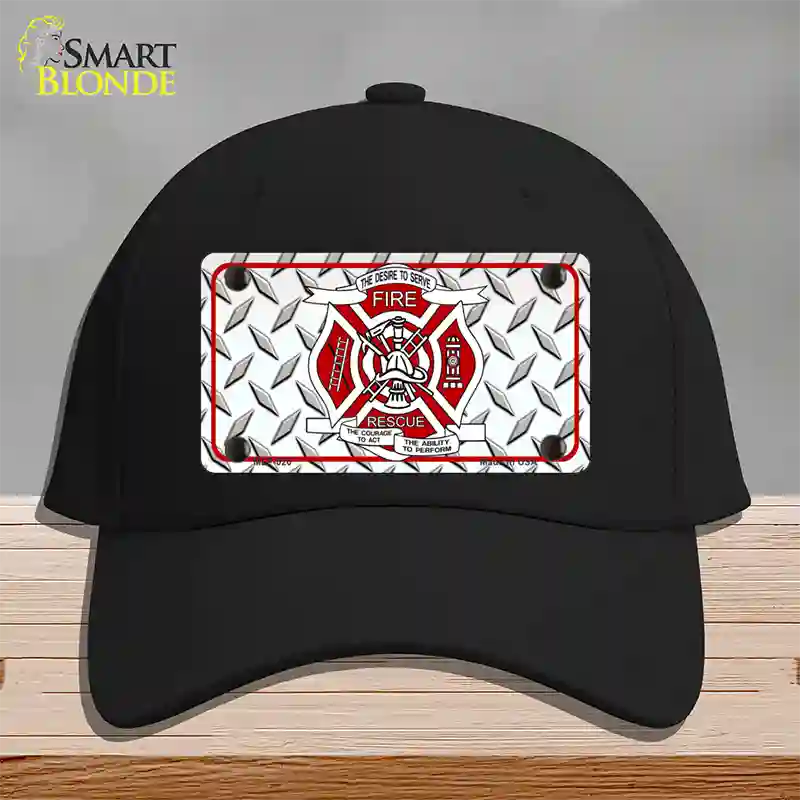 Fire Fighter Rescue Novelty License Plate Hat Cotton / Black