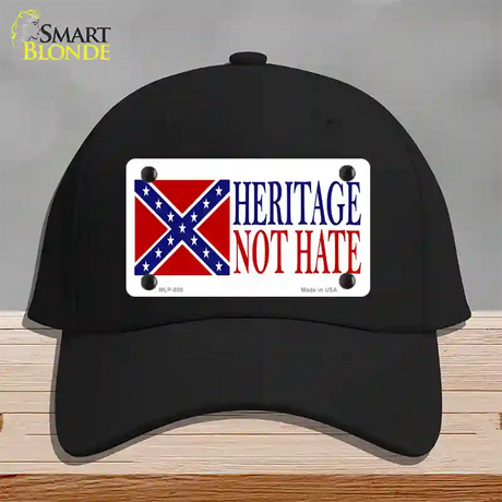 Heritage Not Hate Flag Novelty License Plate Hat Cotton / Black