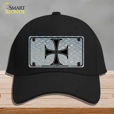 Maltese Cross Novelty License Plate Hat Cotton / Black