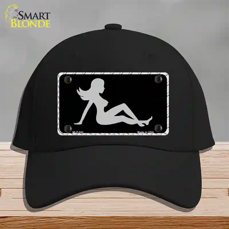 Mud Flap Girl Sillouette Novelty License Plate Hat Cotton / Black