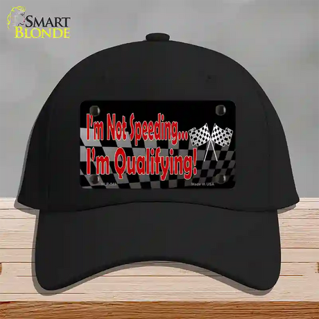 Im Qualifying Novelty License Plate Hat Cotton / Black