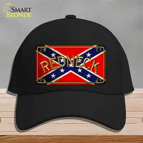 Redneck Confederate Flag Novelty License Plate Hat Cotton / Black