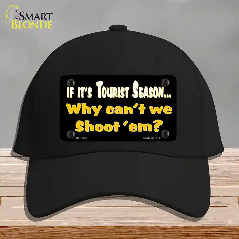 Why Cant We Shoot Em Novelty License Plate Hat Cotton / Black