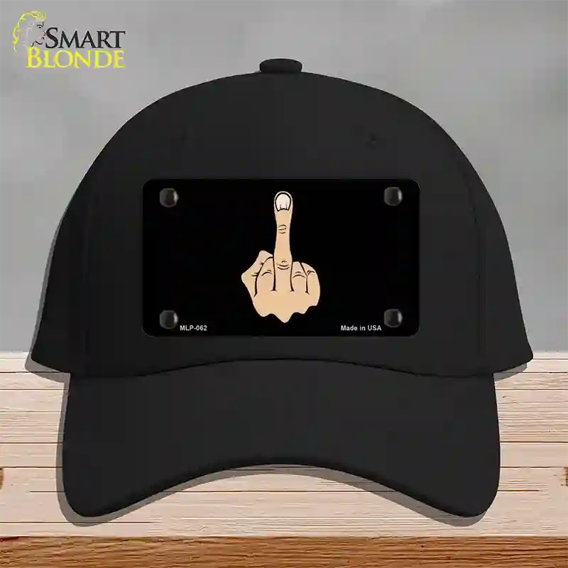 Middle Finger Novelty License Plate Hat Cotton / Black