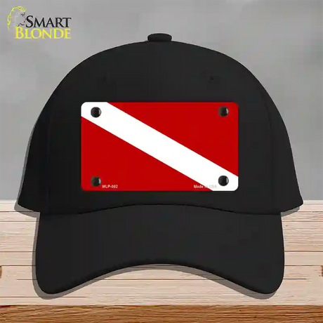 Diving Flag Novelty License Plate Hat Cotton / Black