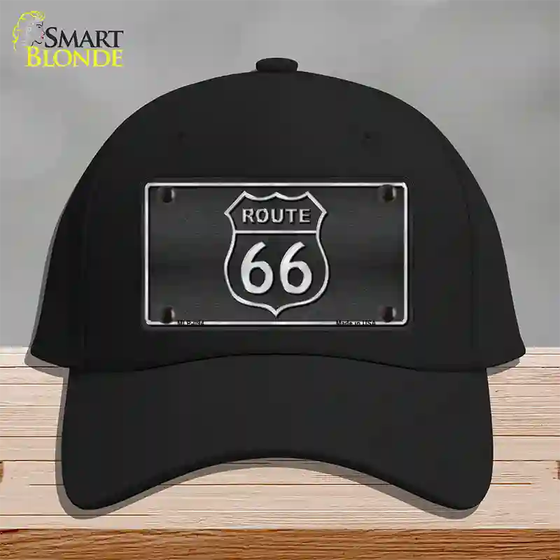 Route 66 Shield Black Novelty License Plate Hat Cotton / Black