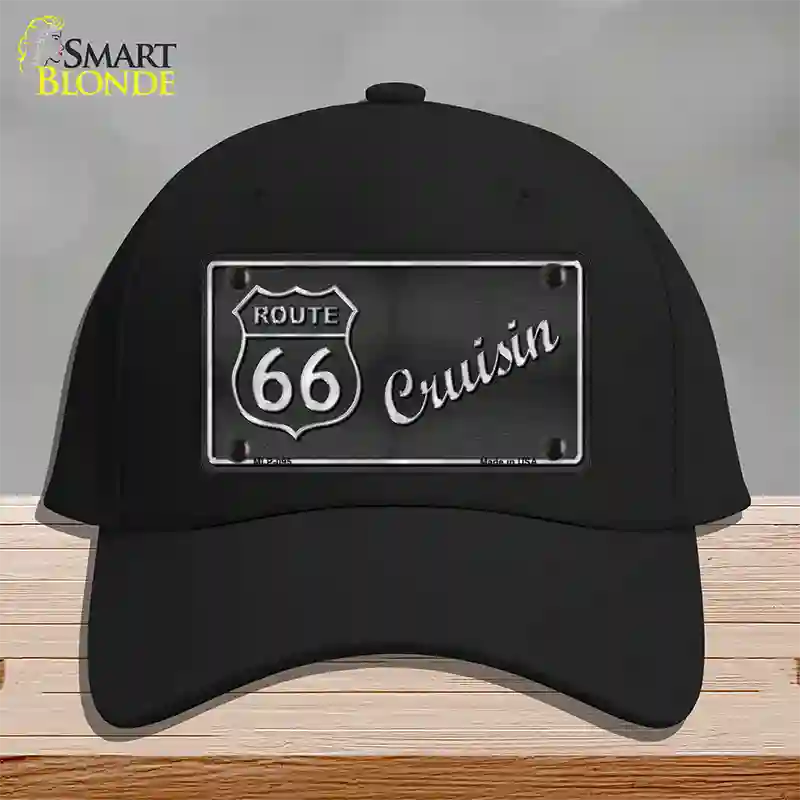 Route 66 Cruisin Novelty License Plate Hat Cotton / Black