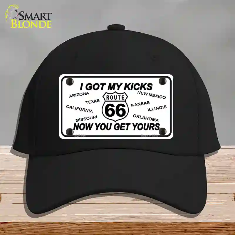 I Got My Kicks Novelty License Plate Hat Cotton / Black