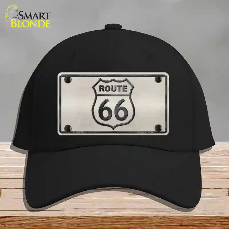 Route 66 Shield White Novelty License Plate Hat Cotton / Black