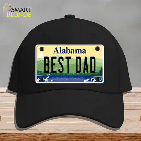 Best Dad Alabama Novelty License Plate Hat Cotton / Black