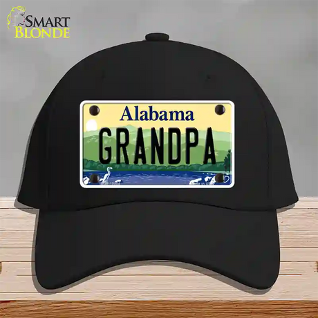 Grandpa Alabama Novelty License Plate Hat Cotton / Black