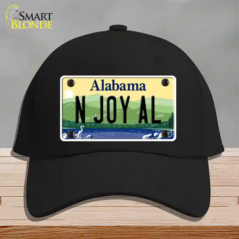 N Joy AL Alabama Novelty License Plate Hat Cotton / Black