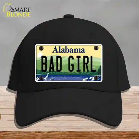 Bad Girl Alabama Novelty License Plate Hat Cotton / Black