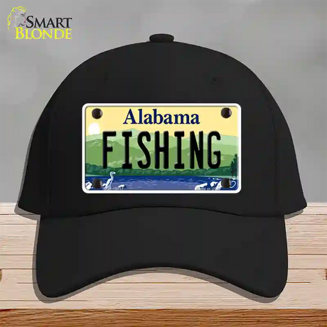 Fishing Alabama Novelty License Plate Hat Cotton / Black