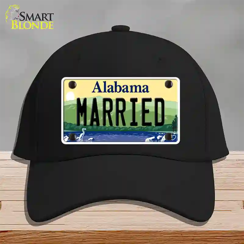 Married Alabama Novelty License Plate Hat Cotton / Black